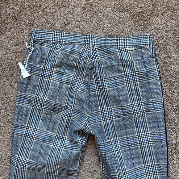NWT Mother Insider Ankle Plaid Striped Happy People Read and Drink Coffee Pants - Picture 6 of 11